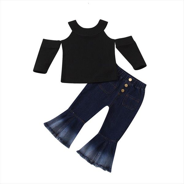 autumn fashion kids girls clothes sets 2 8y off shoulder long sleeve knit sweater denim flare pants, White
autumn fashion kids girls clothes sets 2 8y off shoulder long sleeve knit sweater denim flare pants, White