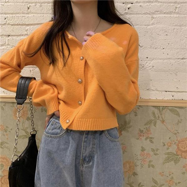 women's knits & tees women 2021 spring autumn short knitted overcoats female o-neck cardigan coats ladies loose long-sleeved sweater ja, White
women's knits & tees women 2021 spring autumn short knitted overcoats female o-neck cardigan coats ladies loose long-sleeved sweater ja, White