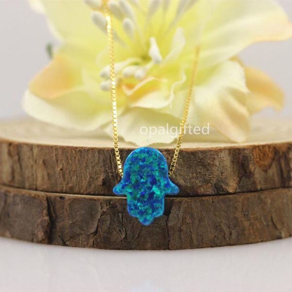 pendant necklaces ( 1pc/lot ) synthetic opal hamsa/hand of fatima op36 peacock blue with 925 silver necklace gold box chain
pendant necklaces ( 1pc/lot ) synthetic opal hamsa/hand of fatima op36 peacock blue with 925 silver necklace gold box chain