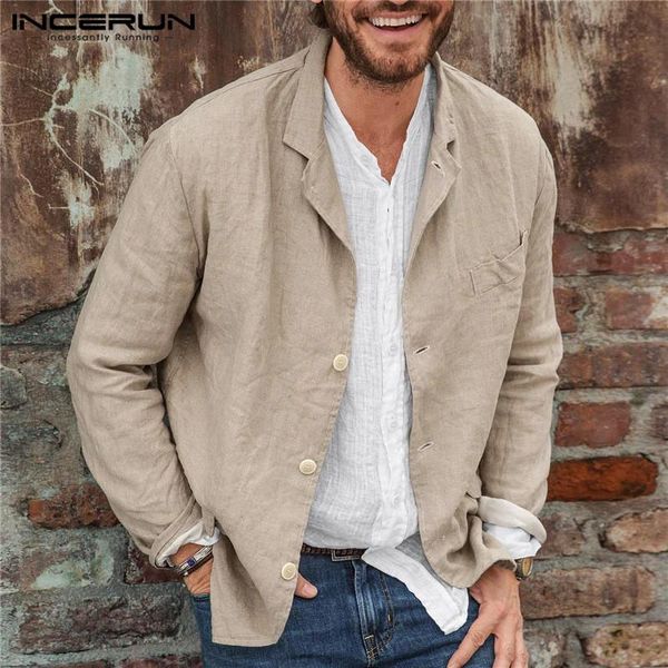 men casual blazers solid long sleeve turn down collar streetwear cotton single breasted leisure suits outerwear 2021 men's &, White;black
men casual blazers solid long sleeve turn down collar streetwear cotton single breasted leisure suits outerwear 2021 men's &, White;black