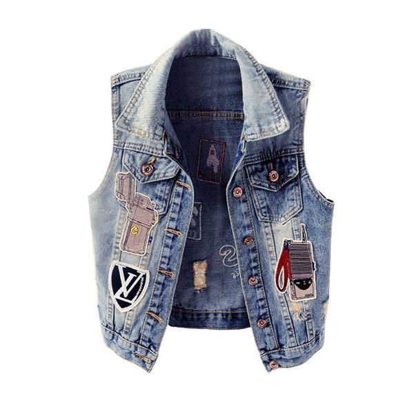 jacket korean holes denim women sleeveless jacket spring summer harajuku large size slim jeans vest short retro ladies waistcoats, Black;brown
jacket korean holes denim women sleeveless jacket spring summer harajuku large size slim jeans vest short retro ladies waistcoats, Black;brown