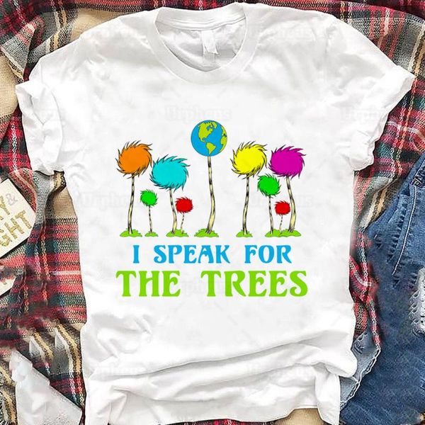 women's t-shirt i speak for the trees cute earth day t shirt save inspiration hippie print cotton tees, White
women's t-shirt i speak for the trees cute earth day t shirt save inspiration hippie print cotton tees, White