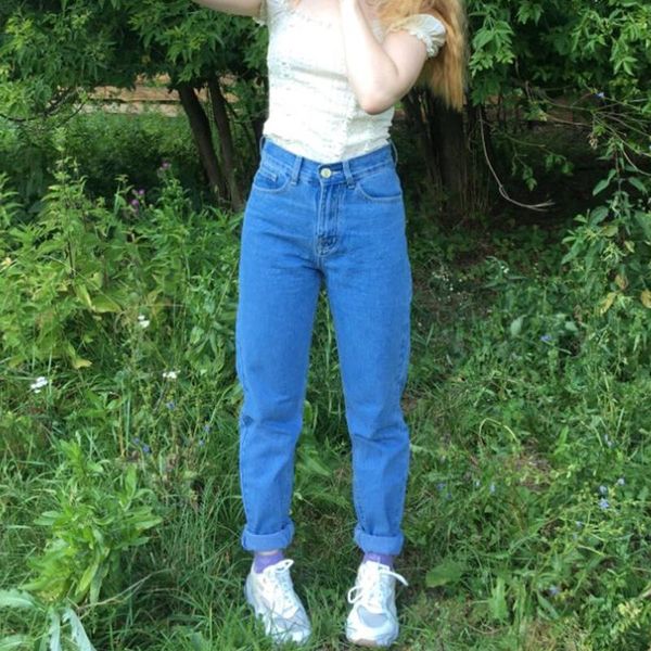 women's jeans boyfriend for women with high waist plus size ladies denim jean woman mom pants, Blue
women's jeans boyfriend for women with high waist plus size ladies denim jean woman mom pants, Blue
