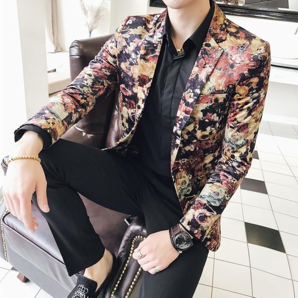 men's suits & blazers blazer men british style fashion colourful large size slim fit jacket double-breasted casual print formal wear ma, White;black
men's suits & blazers blazer men british style fashion colourful large size slim fit jacket double-breasted casual print formal wear ma, White;black