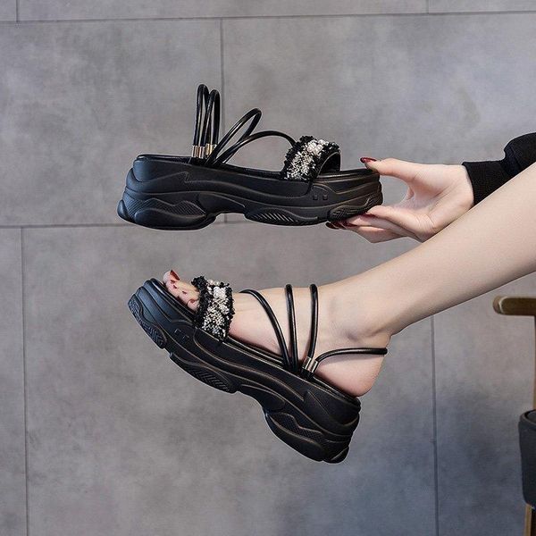 sandals slippers women's fashion wild 2021 summer thick bottom slope with net red princess and ins tide, Black
sandals slippers women's fashion wild 2021 summer thick bottom slope with net red princess and ins tide, Black