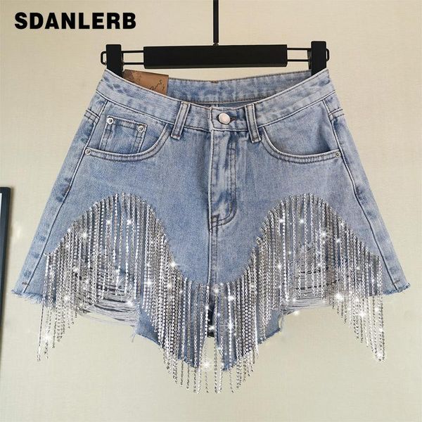 women's jeans ripped jean shiorts women 2021 summer studded rhinestone tassel hole high waist wide-leg shorts pants harajuku nancylim, Blue
women's jeans ripped jean shiorts women 2021 summer studded rhinestone tassel hole high waist wide-leg shorts pants harajuku nancylim, Blue