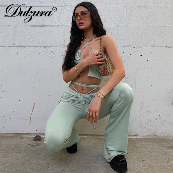 women halter crop lace up flare pants 2 pieces set ruched bodycon streetwear club 2021 summer tracksuit outfithigh quality, Black;gray
women halter crop lace up flare pants 2 pieces set ruched bodycon streetwear club 2021 summer tracksuit outfithigh quality, Black;gray
