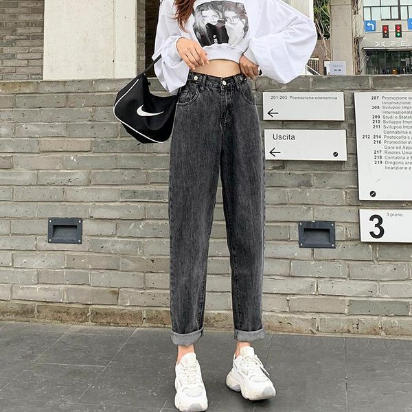 autumn women loose straight jeans female high waist jeansy fashion harem trousers lady students wide legs radish length pants women's, Blue 
autumn women loose straight jeans female high waist jeansy fashion harem trousers lady students wide legs radish length pants women's, Blue