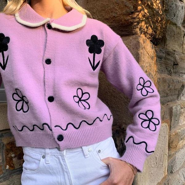 women's knits & tees cute girl floral knitted sweater y2k fairy grunge single breasted long sleeve cardigan 90s vintage women autumn wi, White
women's knits & tees cute girl floral knitted sweater y2k fairy grunge single breasted long sleeve cardigan 90s vintage women autumn wi, White