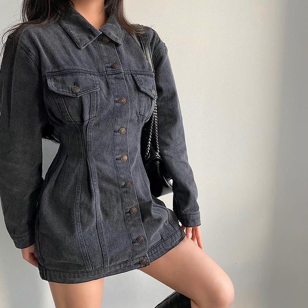casual dresses womengaga korean long sleeve high waist multi-pocket mini dress women lapel single breasted slim washed denim gr7x, Black;gray
casual dresses womengaga korean long sleeve high waist multi-pocket mini dress women lapel single breasted slim washed denim gr7x, Black;gray