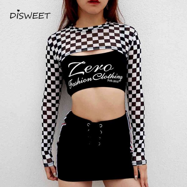 t shirt summer black and white check long sleeve ladies shawl slim fit navel fashion t-shirt girl net yarn street wind tees
t shirt summer black and white check long sleeve ladies shawl slim fit navel fashion t-shirt girl net yarn street wind tees