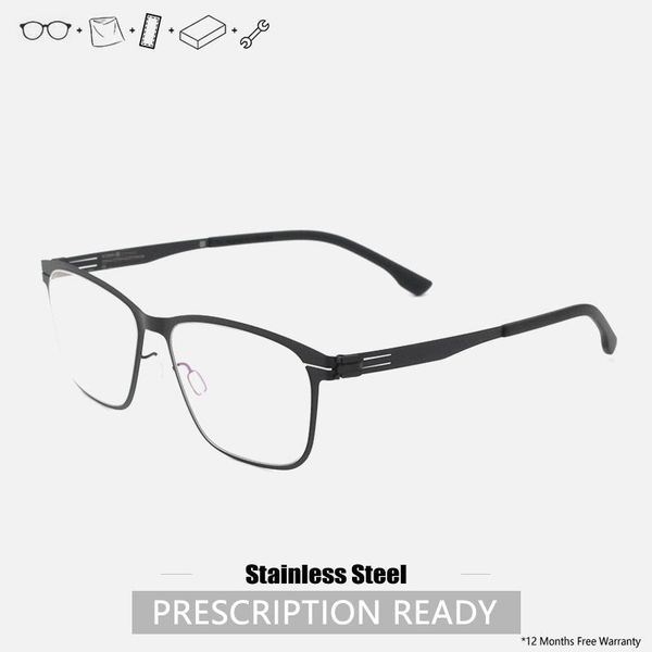 square berlin screwless eyeglasses handmade stainless steel glasses frames eye for men luxury designer fashion sunglasses, Black
square berlin screwless eyeglasses handmade stainless steel glasses frames eye for men luxury designer fashion sunglasses, Black