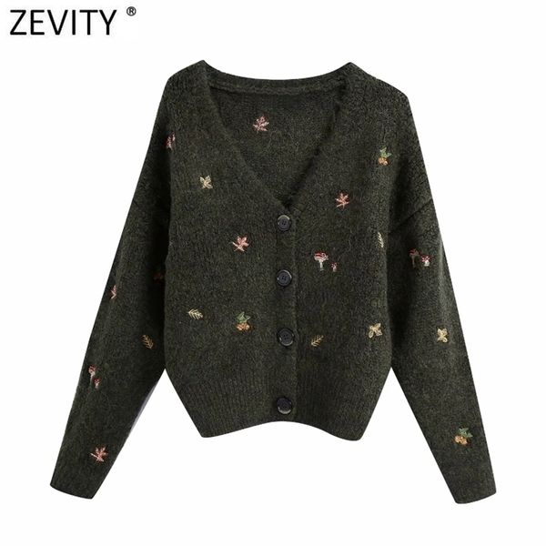 zevity women elegant v neck embroidery knitting sweater femme chic basic long sleeve breasted casual cardigans s483 210917, White;black
zevity women elegant v neck embroidery knitting sweater femme chic basic long sleeve breasted casual cardigans s483 210917, White;black