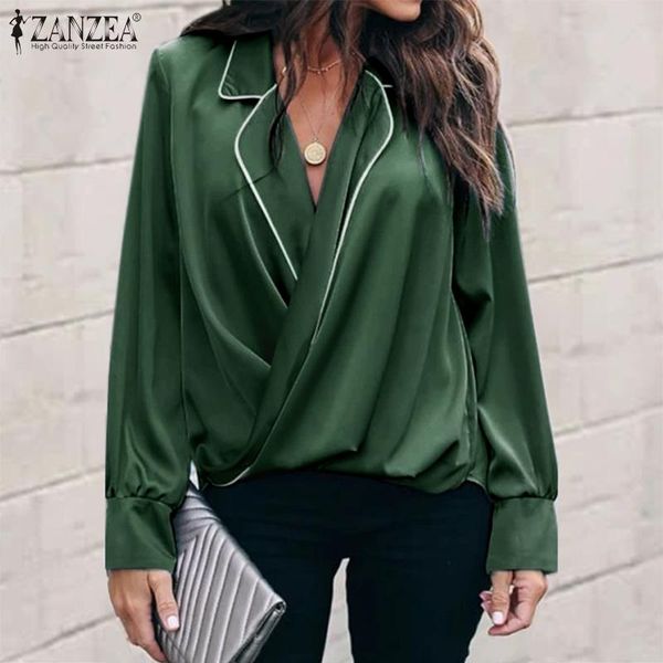 women's blouses & shirts satin work fashion women office shirt casual long sleeve contrast color blouse baggy spring elegant out, White
women's blouses & shirts satin work fashion women office shirt casual long sleeve contrast color blouse baggy spring elegant out, White