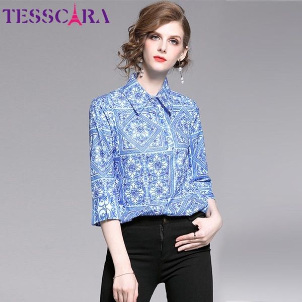 women's blouses & shirts tesscara women summer elegant blue blouse shirt female vintage designer office party chiffon chemise womens, White
women's blouses & shirts tesscara women summer elegant blue blouse shirt female vintage designer office party chiffon chemise womens, White
