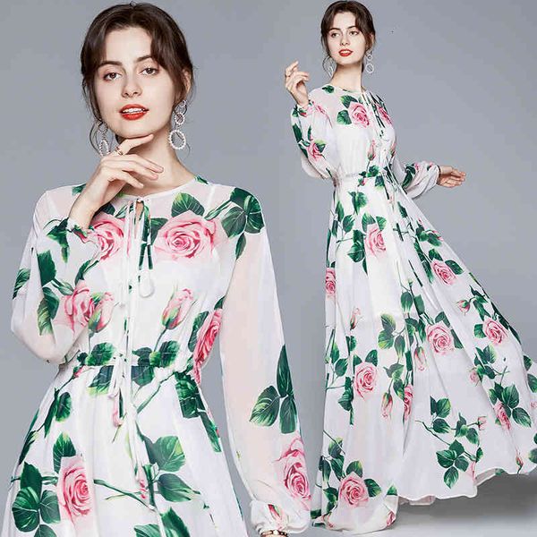 casual dresses autumn runway designer flower maxi women long sleeve rose floral print elastic waist chiffon holiday hg8z, Black;gray
casual dresses autumn runway designer flower maxi women long sleeve rose floral print elastic waist chiffon holiday hg8z, Black;gray