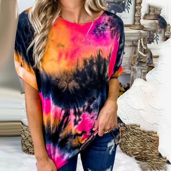 women's t-shirt summer t shirt femme 2021 loose tie-dye printing pattern casual open back o-neck camisetas de mujer, White
women's t-shirt summer t shirt femme 2021 loose tie-dye printing pattern casual open back o-neck camisetas de mujer, White