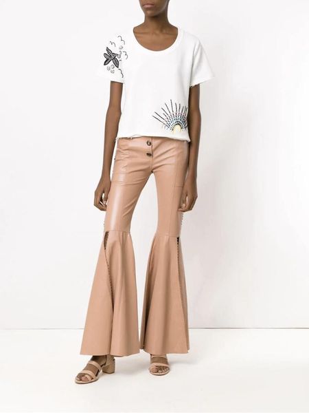 arlenesain custom 2021 new design panelled sheep genuine leather trousers flared style women pants, Black;white
arlenesain custom 2021 new design panelled sheep genuine leather trousers flared style women pants, Black;white