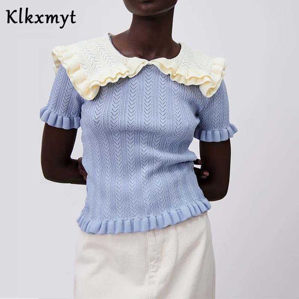 klkxmyt za sweaters women fashion splicing collar knitting woman vintage short sleeve female pullover 210527, White;black
klkxmyt za sweaters women fashion splicing collar knitting woman vintage short sleeve female pullover 210527, White;black
