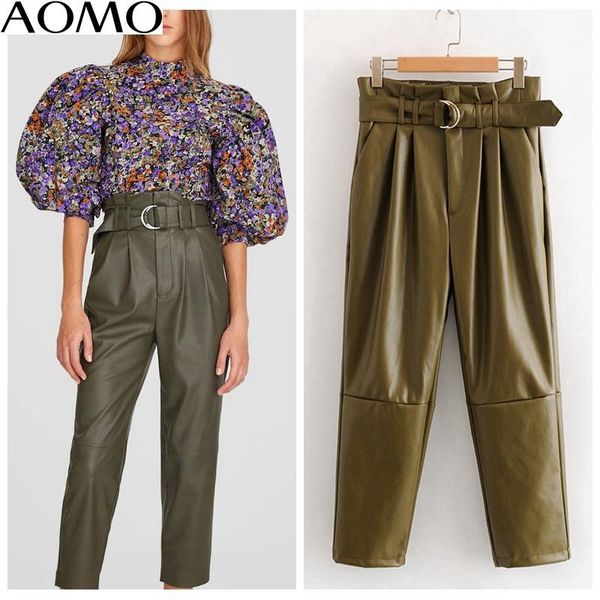 women's pants & capris aomo 2021 women green pu leather with blet zipper female high waistpants trousers hy37a, Black;white
women's pants & capris aomo 2021 women green pu leather with blet zipper female high waistpants trousers hy37a, Black;white