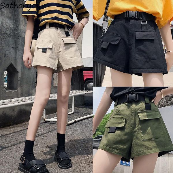 women's shorts women design pockets high waist safari style ulzzang students loose solid simple all-match fashion chic leisure, White;black
women's shorts women design pockets high waist safari style ulzzang students loose solid simple all-match fashion chic leisure, White;black