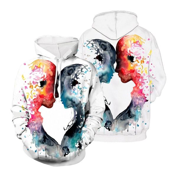 2021 autumn and winter new 3d digital printing casual men's pullover aw503, Black