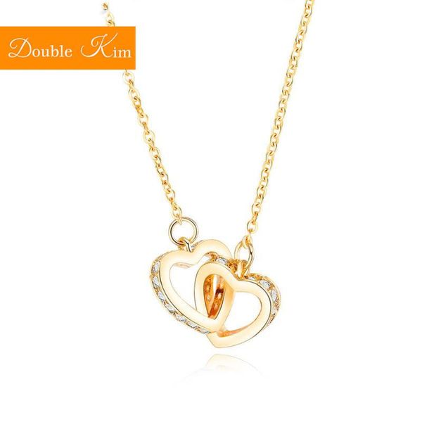 pendant necklaces double heart zircon necklace copper marterial gold planted chain inlaid fashion trendy women jewelry, Silver
pendant necklaces double heart zircon necklace copper marterial gold planted chain inlaid fashion trendy women jewelry, Silver