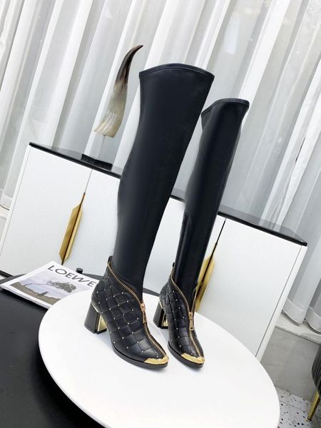 boots over-the-knee winter est women shoes genuine leather chunky high heels stretch zipper botas de mujer size 34-41, Black
boots over-the-knee winter est women shoes genuine leather chunky high heels stretch zipper botas de mujer size 34-41, Black