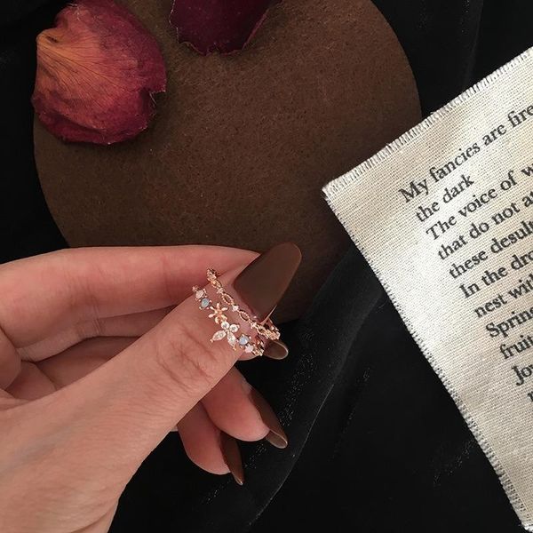 cluster rings sweet trend double-opening exquisite zircon rose gold ring flower gem inlaid suitable for women's jewelry accessories, Golden;silver
cluster rings sweet trend double-opening exquisite zircon rose gold ring flower gem inlaid suitable for women's jewelry accessories, Golden;silver