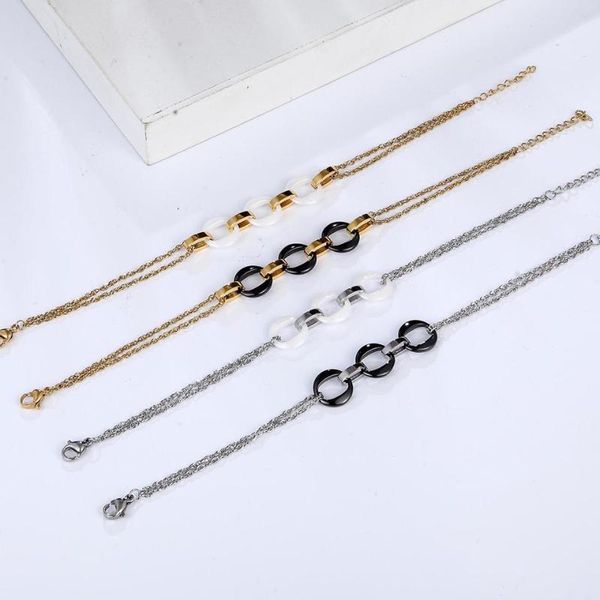 charm bracelets design european fashion black healthy ceramic charms for women stainless steel & bangles diy jewelry, Golden;silver
charm bracelets design european fashion black healthy ceramic charms for women stainless steel & bangles diy jewelry, Golden;silver