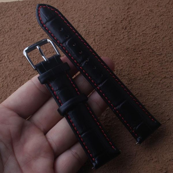 watch bands watchbands genuine leather black red line calfskin straps with stainless steel buckles 20mm 22mm, Black;brown
watch bands watchbands genuine leather black red line calfskin straps with stainless steel buckles 20mm 22mm, Black;brown