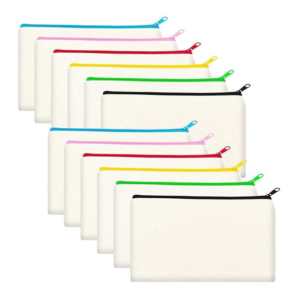 pencil bags 12 pack blank canvas makeup bag,bulk cosmetic with multi-color zipper,canvas zipper case pouch,diy craft
pencil bags 12 pack blank canvas makeup bag,bulk cosmetic with multi-color zipper,canvas zipper case pouch,diy craft