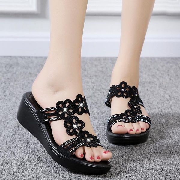 slippers lucyever summer casual crystal floral wedge slides women 2021 fashion hollow out platform sandals woman comfortable, Black
slippers lucyever summer casual crystal floral wedge slides women 2021 fashion hollow out platform sandals woman comfortable, Black