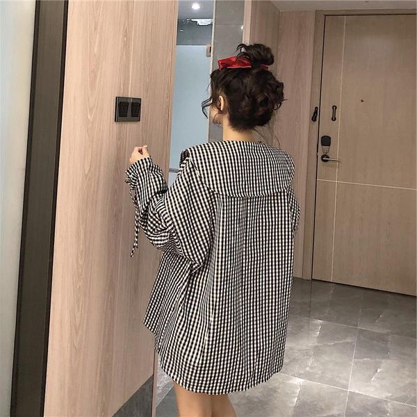 korean-style spring autumn fashion retro plaid shirts blouse loose drawstring square collar shirt for women women's blouses &, White
korean-style spring autumn fashion retro plaid shirts blouse loose drawstring square collar shirt for women women's blouses &, White