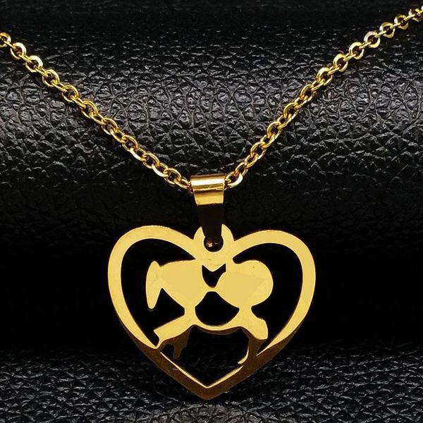 fashion boy girl kiss stainless steel necklace women gold color heart jewelry acero inoxidable joyeria n18207s05 pendant necklaces, Silver
fashion boy girl kiss stainless steel necklace women gold color heart jewelry acero inoxidable joyeria n18207s05 pendant necklaces, Silver