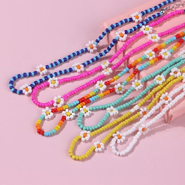 chokers bohemian colorful beaded chain white daisy necklace cute flower choker collar women summer beach jewelry, Golden;silver
chokers bohemian colorful beaded chain white daisy necklace cute flower choker collar women summer beach jewelry, Golden;silver