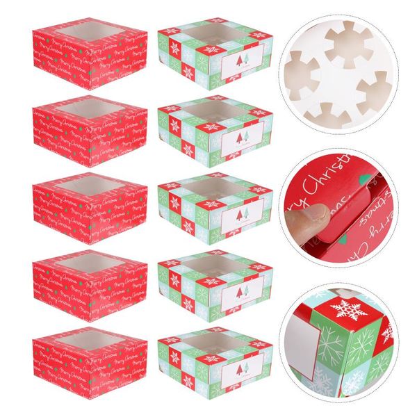 gift wrap 10pcs paper christmas cookie boxes 4 cavities cupcake box with clear window #h15
gift wrap 10pcs paper christmas cookie boxes 4 cavities cupcake box with clear window #h15