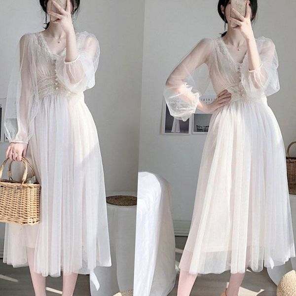 casual dresses plus size elegant button a-line vestidos white dress women 2021 spring puff sleeve empire v-neck lace voile mesh 8126, Black;gray
casual dresses plus size elegant button a-line vestidos white dress women 2021 spring puff sleeve empire v-neck lace voile mesh 8126, Black;gray