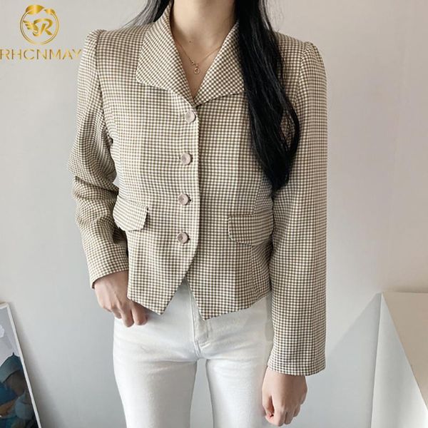 women's jackets vintage plaid jacket women korean chic turn-down collar single breasted coat autumn long sleeve short cardigan coats, Black;brown
women's jackets vintage plaid jacket women korean chic turn-down collar single breasted coat autumn long sleeve short cardigan coats, Black;brown