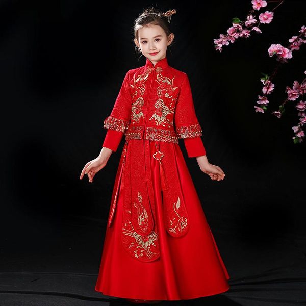 ethnic clothing children's tang suit girl chinese style long-sleeved 2-piece little xiuhe guzheng show catwalk dress autumn winter, Red
ethnic clothing children's tang suit girl chinese style long-sleeved 2-piece little xiuhe guzheng show catwalk dress autumn winter, Red