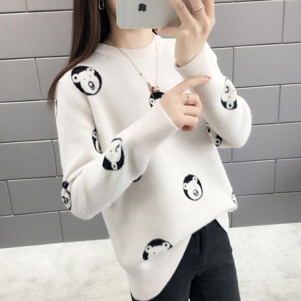 women's sweaters 2021 autumn winter sweater brand fashion harajuku cute bear women velet pullovers warm, White;black
women's sweaters 2021 autumn winter sweater brand fashion harajuku cute bear women velet pullovers warm, White;black