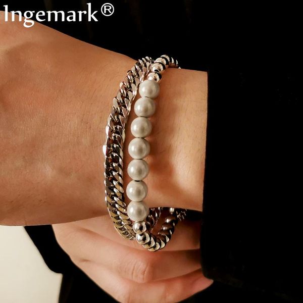 link, chain hip hop cuban stainless steel silver color bracelets bangle fashion multilayer beaded bracelet for women man punk design jewelry, Black
link, chain hip hop cuban stainless steel silver color bracelets bangle fashion multilayer beaded bracelet for women man punk design jewelry, Black