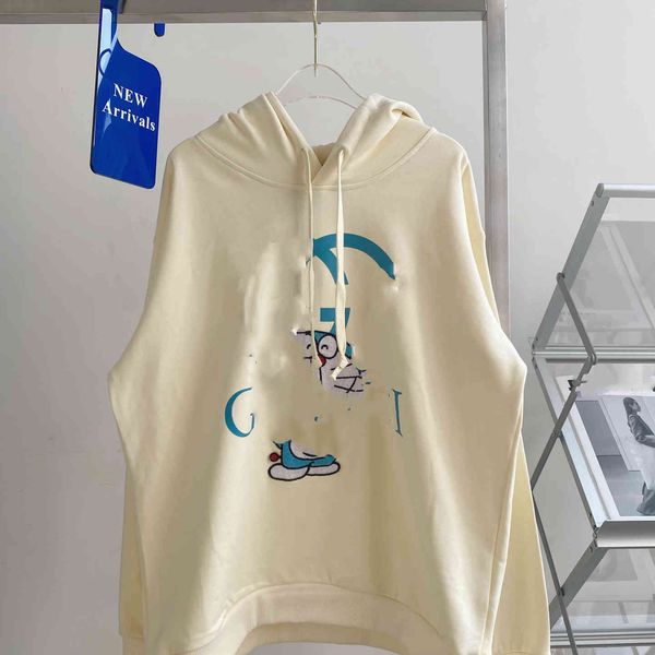 2021 spring and autumn new letter printing blue cartoon paste cloth hooded loose casual couple's sweater, Black
2021 spring and autumn new letter printing blue cartoon paste cloth hooded loose casual couple's sweater, Black