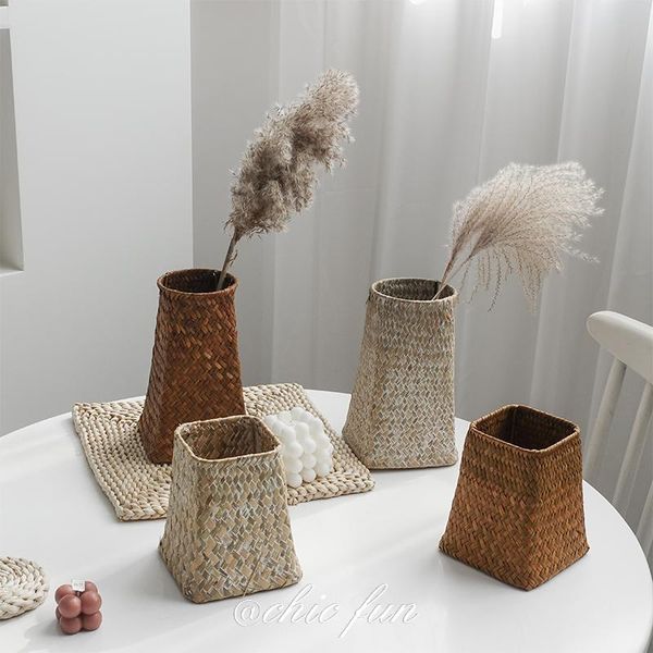 vases nordic vintage woven vase straw and rattan bamboo for decoration dried flower basket small pot home decore
vases nordic vintage woven vase straw and rattan bamboo for decoration dried flower basket small pot home decore