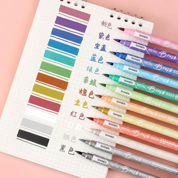 highlighters double headed highlighter soft brush painting drawing pen color marker office school supplies japanese stationery, Black;red
highlighters double headed highlighter soft brush painting drawing pen color marker office school supplies japanese stationery, Black;red