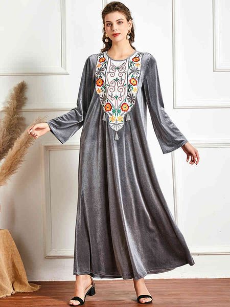 dress muslim sleeve in turkey want velvet clothing embroidered maxi dressed for female falling 2021 plus neck size, Black;gray
dress muslim sleeve in turkey want velvet clothing embroidered maxi dressed for female falling 2021 plus neck size, Black;gray