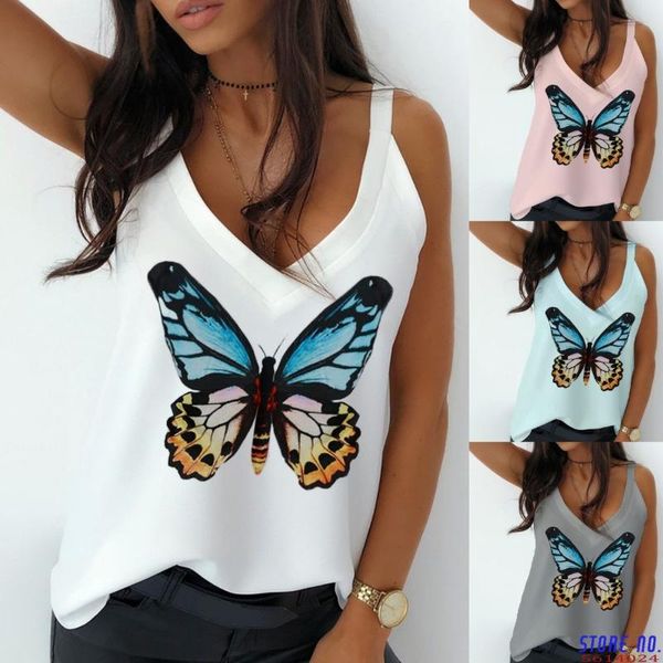 women's tanks & camis 2021 summer butterfly printed streetwear tees v neck loose vest t shirt white top
women's tanks & camis 2021 summer butterfly printed streetwear tees v neck loose vest t shirt white top