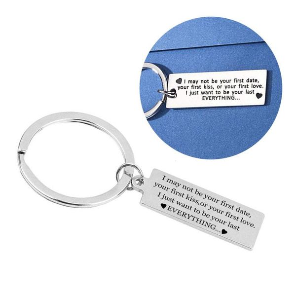 keychains couple letter keychain i may not be your first date kiss or love just want to you last key ring gift, Silver
keychains couple letter keychain i may not be your first date kiss or love just want to you last key ring gift, Silver