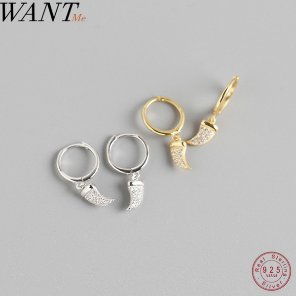 stud wantme luxury wolf teeth ear hoop earrings for women genuine 925 sterling silver party wedding jewelry accessories gift, Golden;silver
stud wantme luxury wolf teeth ear hoop earrings for women genuine 925 sterling silver party wedding jewelry accessories gift, Golden;silver
