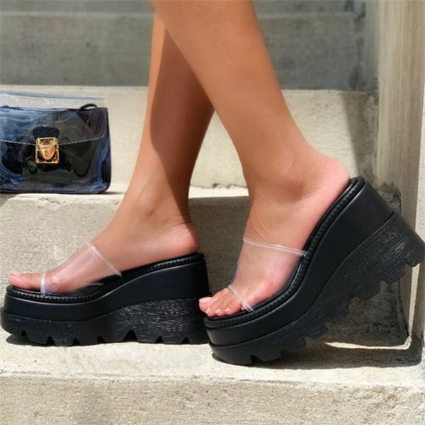 big size 43 female high wedges platform pvc sandals open toe casual beach summer women thick bottom shoes woman, Black
big size 43 female high wedges platform pvc sandals open toe casual beach summer women thick bottom shoes woman, Black